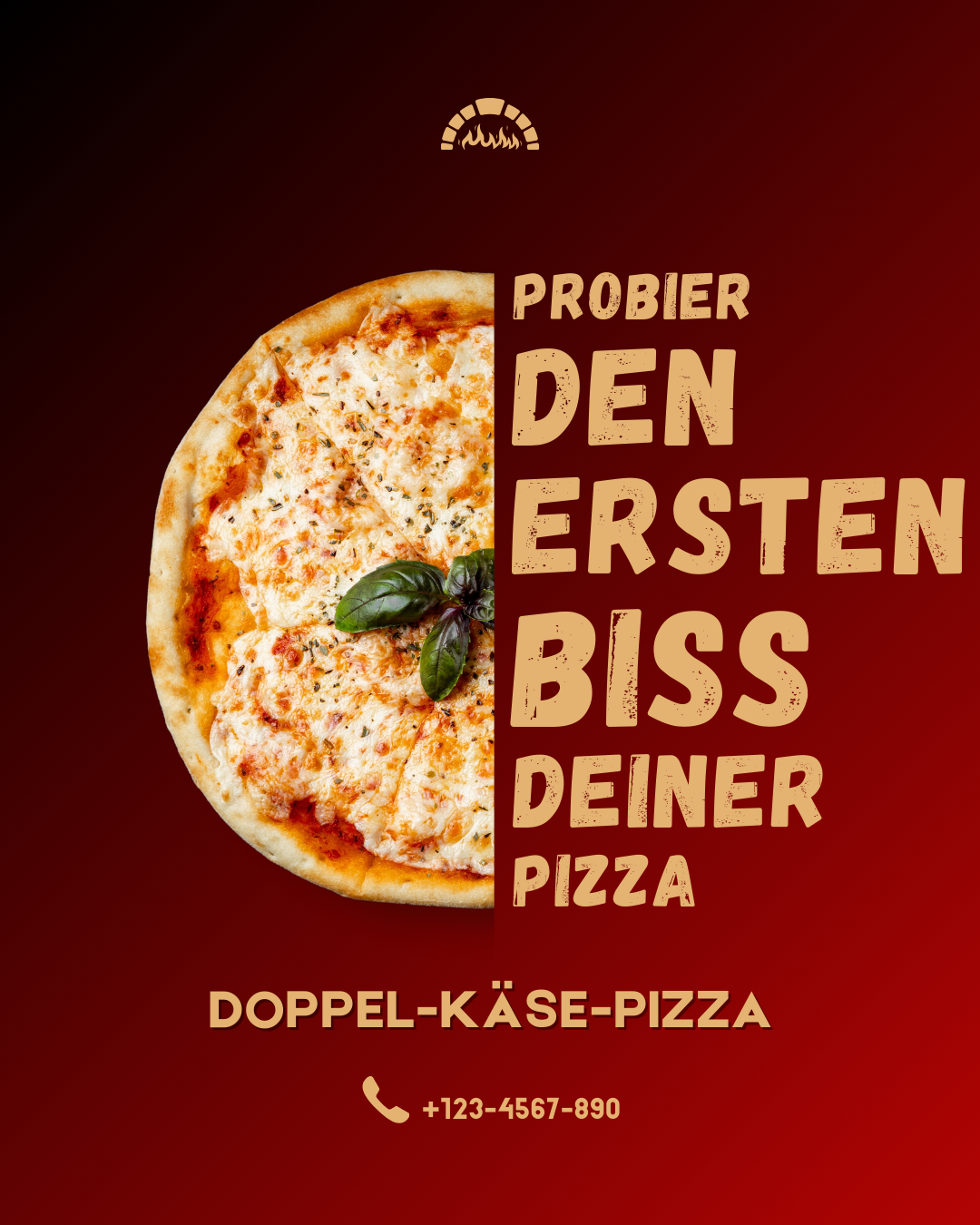 Werbeposter Pizzaladen - Grafikdesign Projekt