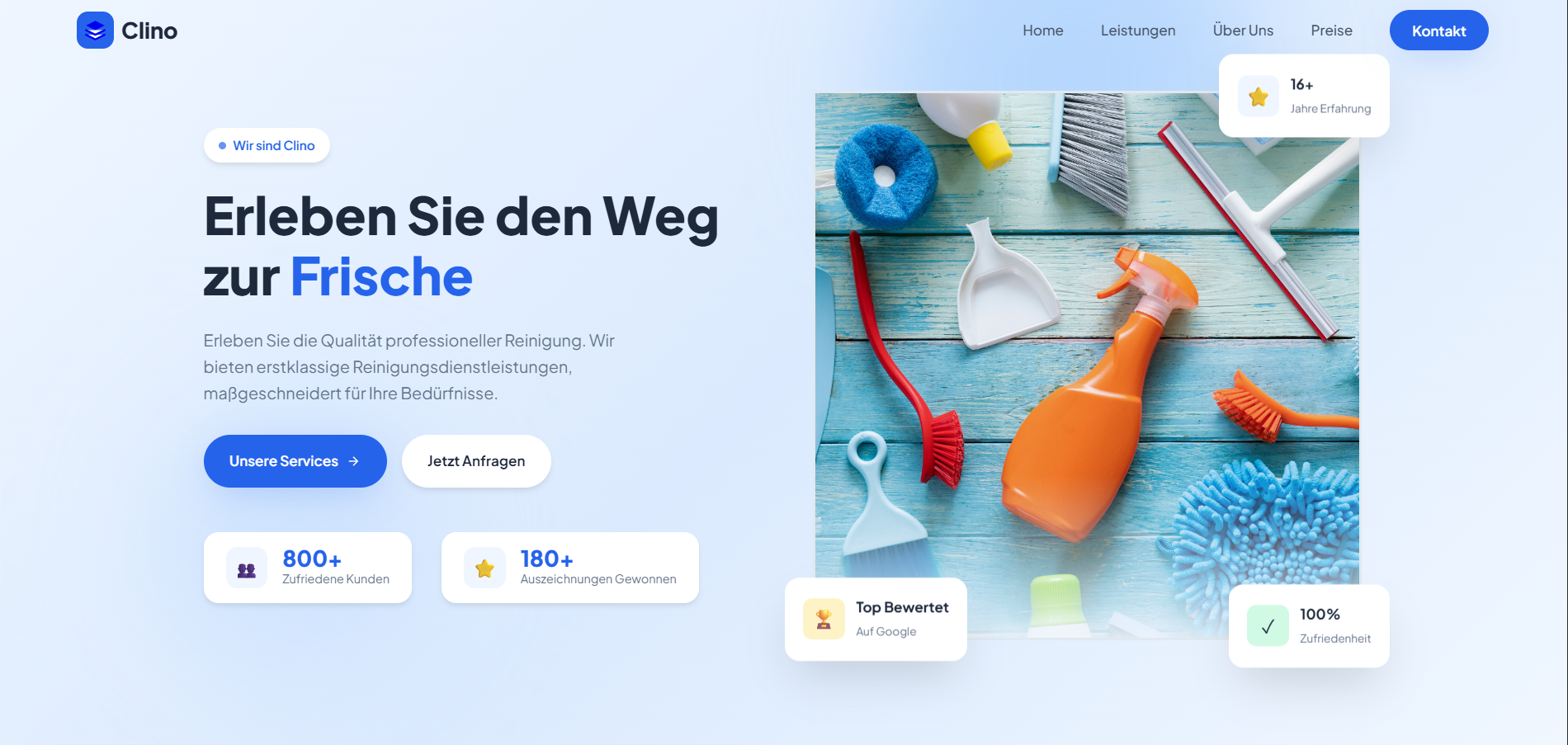 Gebäudereinigung Website - Webdesign Projekt